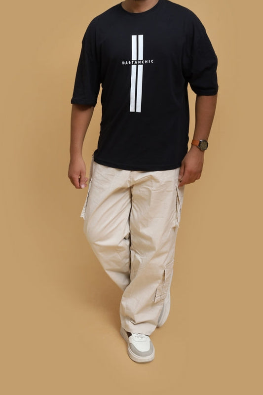 Drop Shoulder Black Tee – Dastanchic Signature