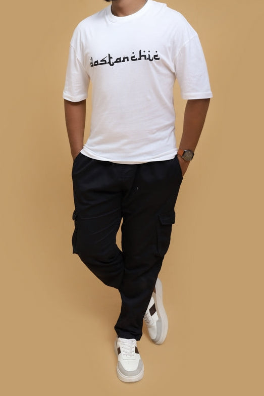 Drop Shoulder T-Shirt – White Kaligrafi